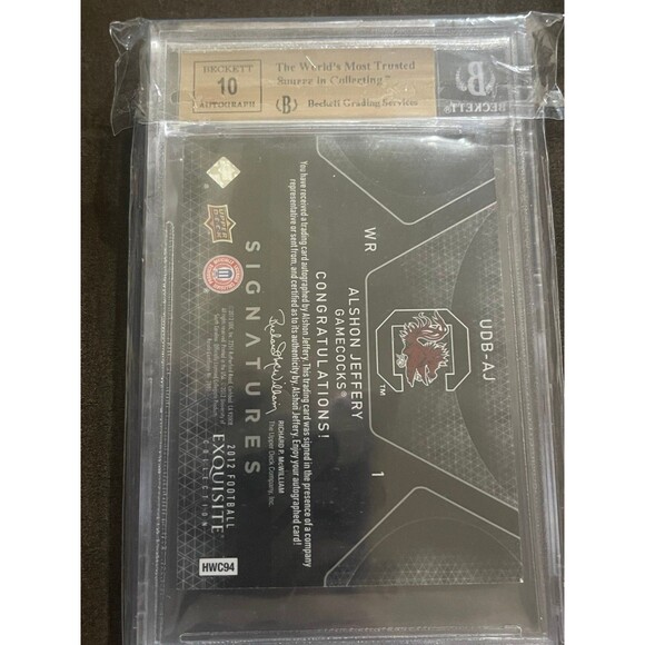 2012 UD Upper Deck Signatures Black Alshon Jeffery RC Rookie BGS 9.5 Auto 5/65‎ - Picture 5 of 7